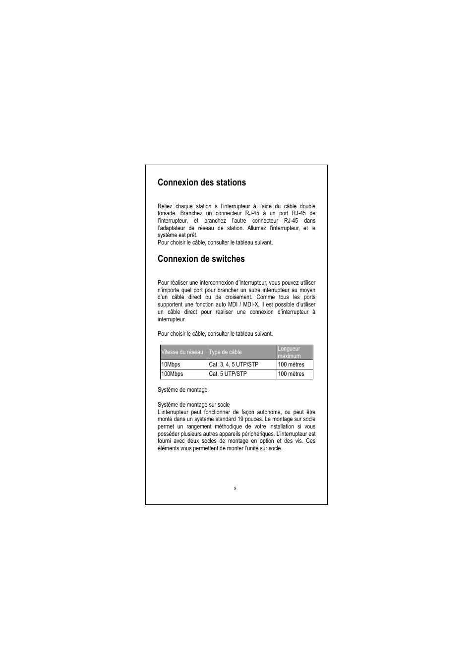 Connexion des stations, Connexion de switches | Longshine LCS-FS9116-B User Manual | Page 10 / 35