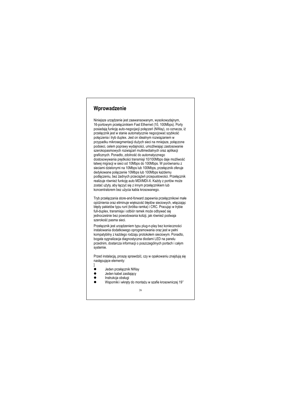 Wprowadzenie | Longshine LCS-FS9116-B User Manual | Page 28 / 35