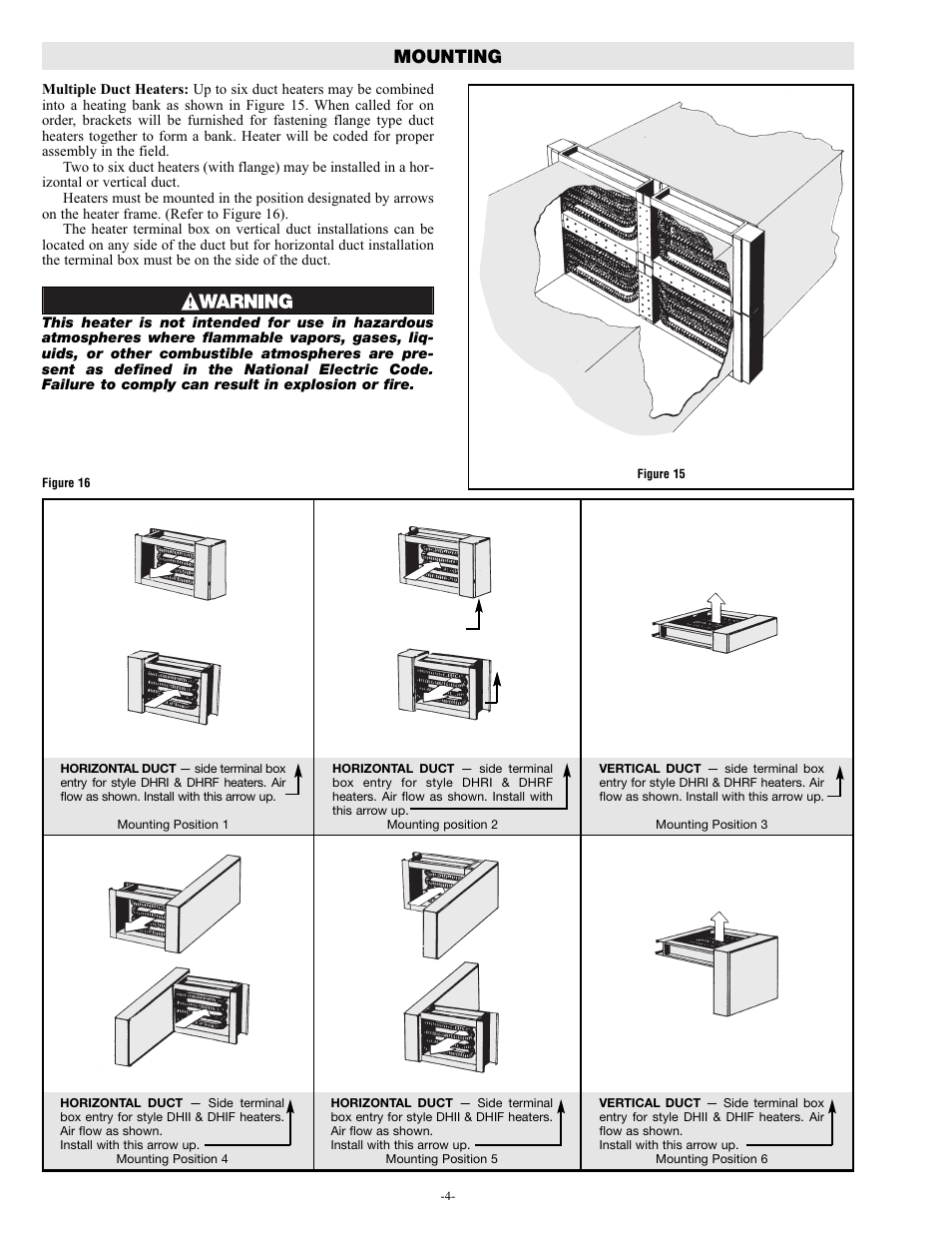 Mounting | Chromalox PF455-3 User Manual | Page 4 / 8