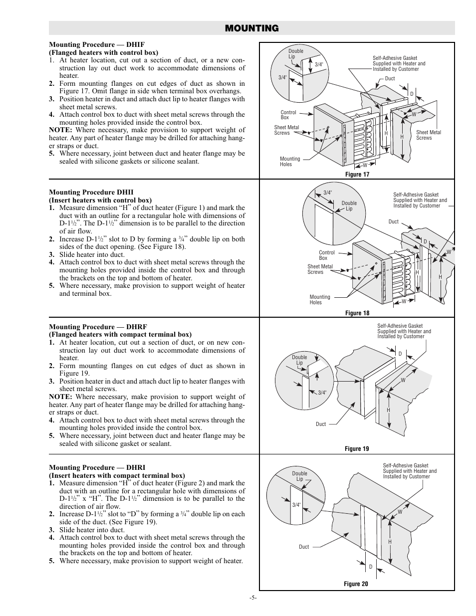 Mounting | Chromalox PF455-3 User Manual | Page 5 / 8