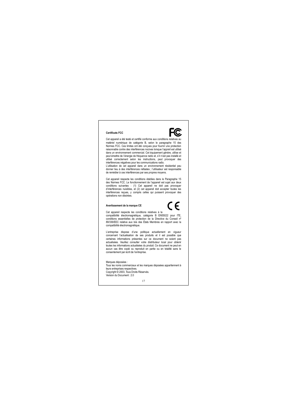 Avertissement de la marque ce | Longshine LCS-GS7108-D User Manual | Page 17 / 36