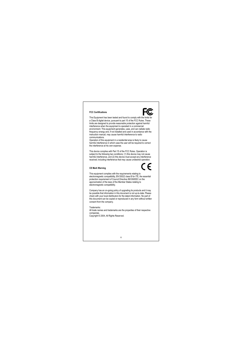 Ce mark warning | Longshine LCS-GS7108-D User Manual | Page 6 / 36