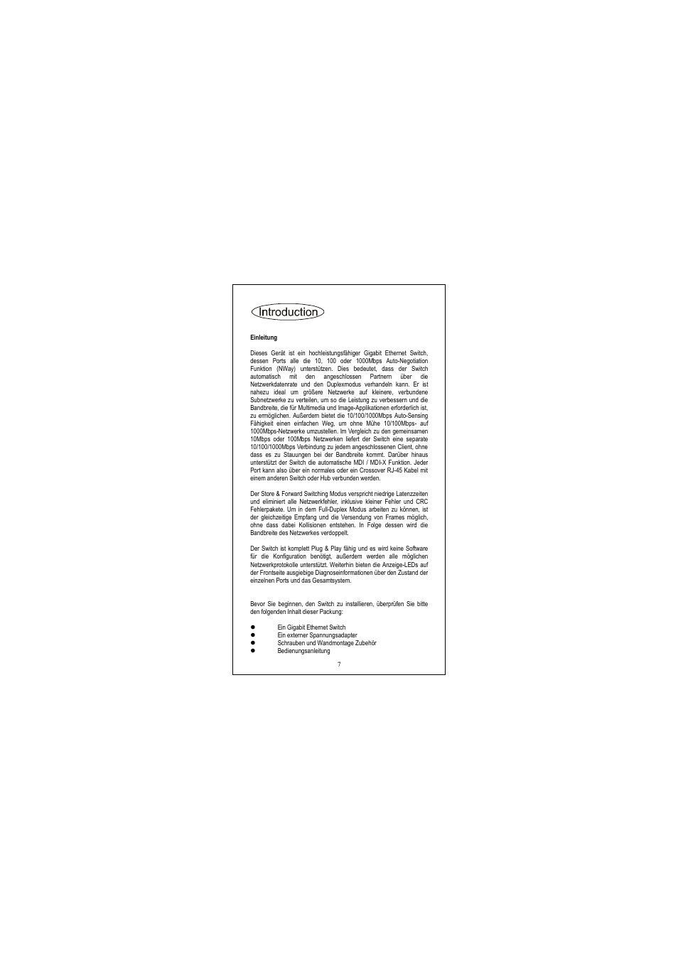 Einleitung | Longshine LCS-GS7108-D User Manual | Page 7 / 36