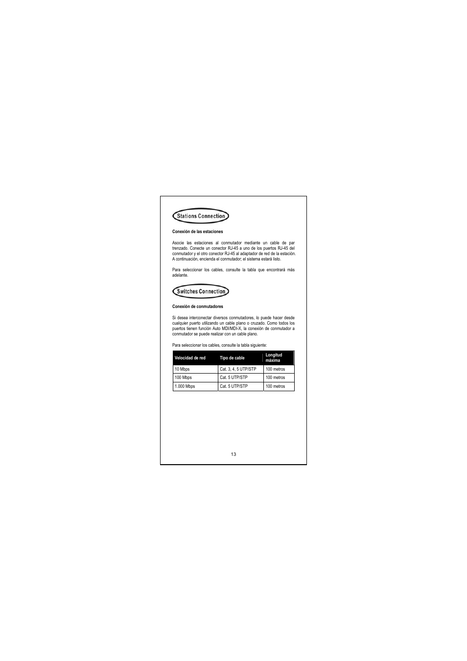 Conexión de las estaciones, Conexión de conmutadores | Longshine LCS-GS8116-A User Manual | Page 14 / 32