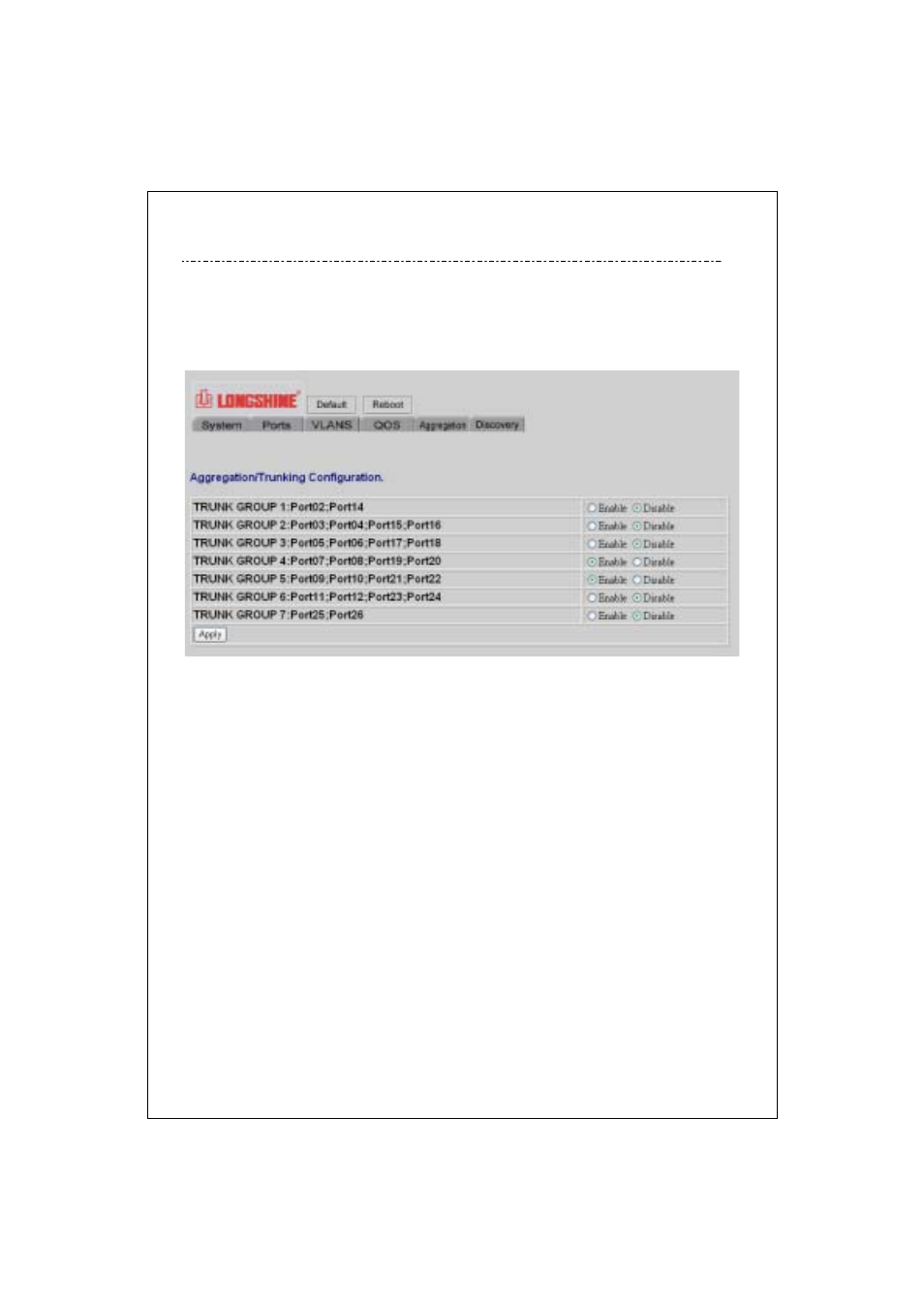 4 aggregation/trunking configuration | Longshine LCS-GS8208-A V.1 User Manual | Page 16 / 22