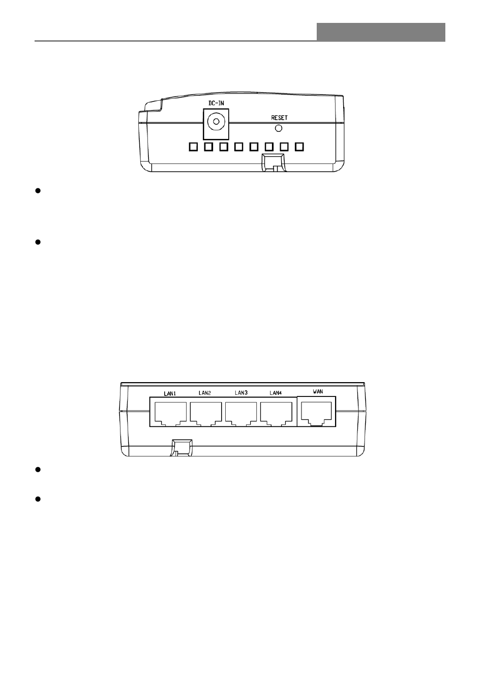 4 the right panel, 5 the rear panel, Ip sharing router | Longshine LCS-IR2114-D User Manual | Page 8 / 53