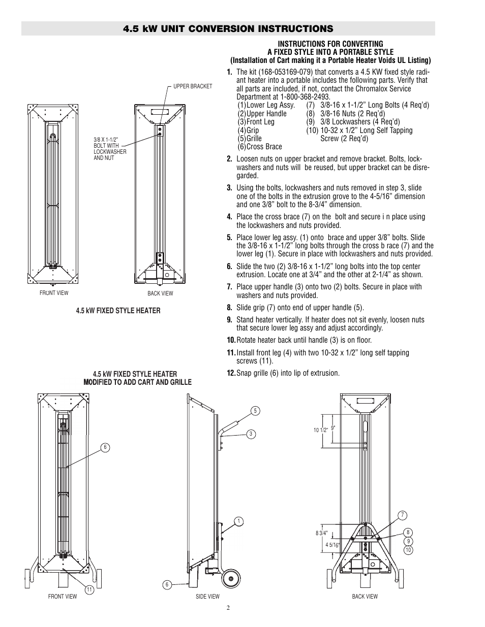 5 kw unit conversion instructions | Chromalox STAR-06A User Manual | Page 2 / 6