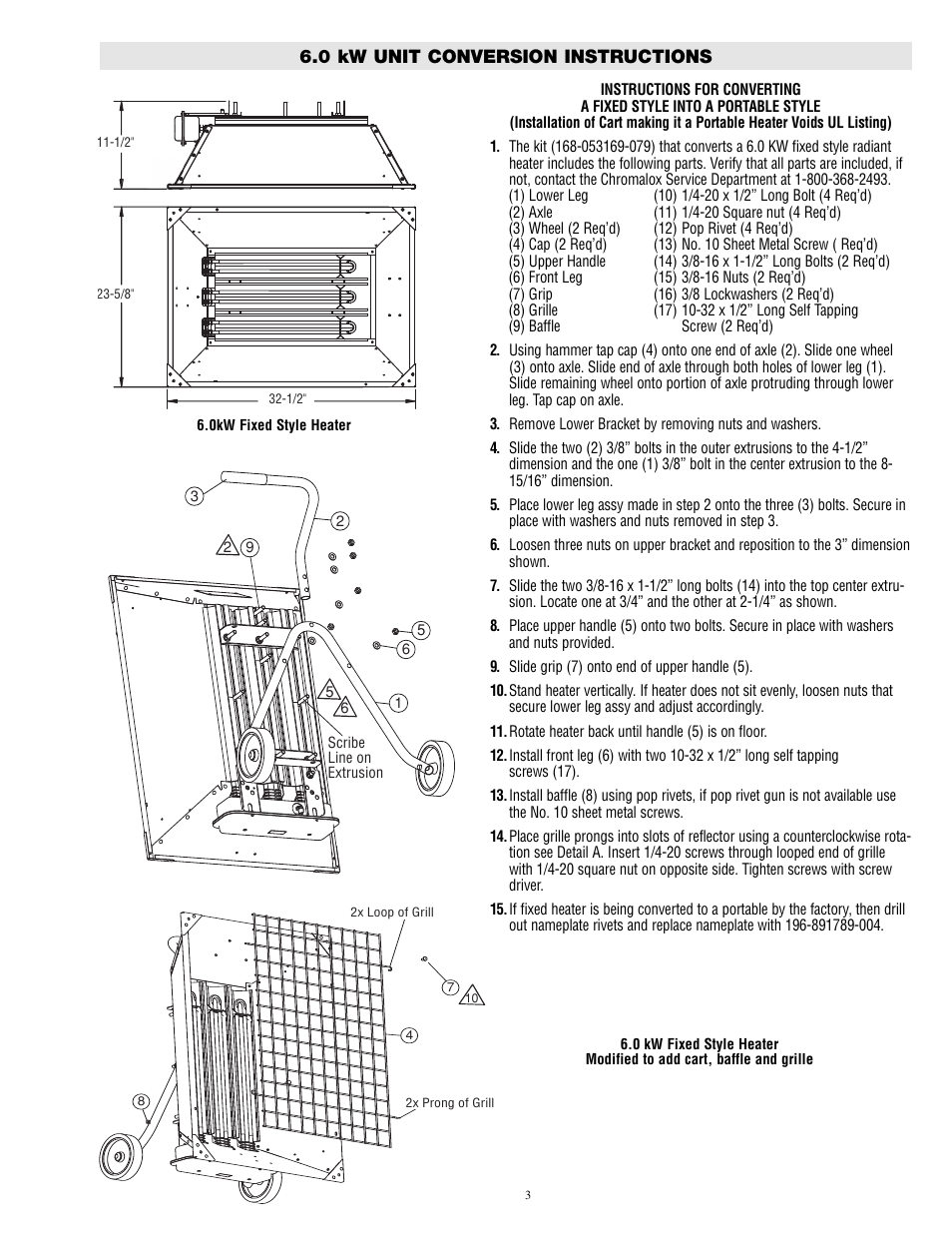 0 kw unit conversion instructions | Chromalox STAR-06A User Manual | Page 3 / 6