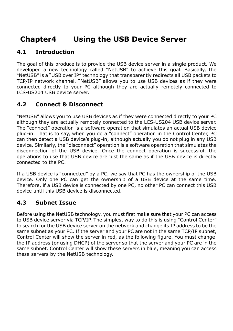 Chapter4 using the usb device server | Longshine LCS-US204 User Manual | Page 15 / 43
