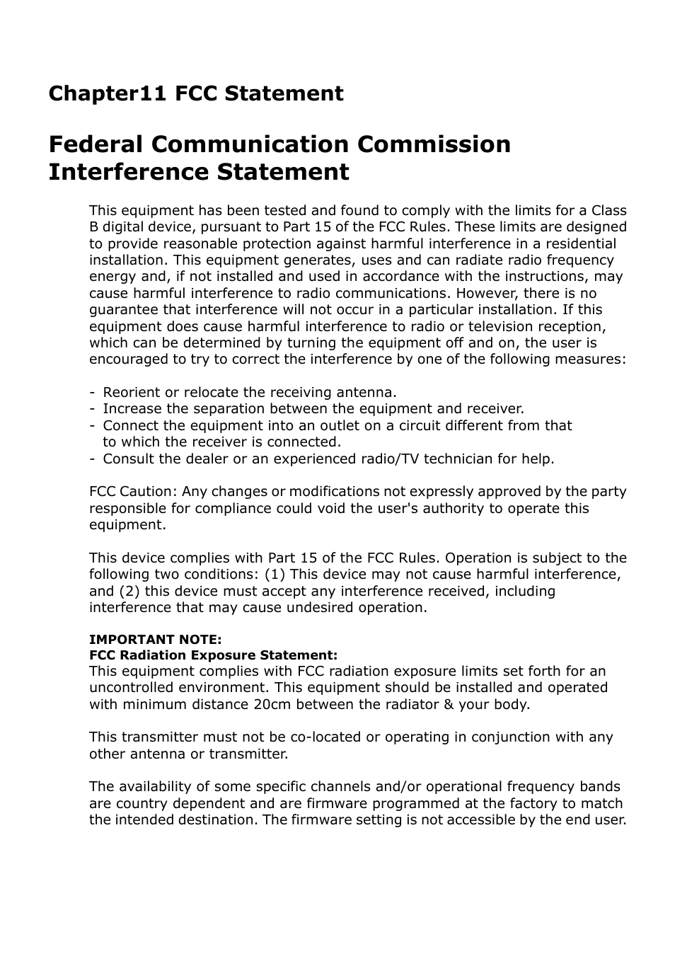 Chapter11 fcc statement | Longshine LCS-US204 User Manual | Page 43 / 43
