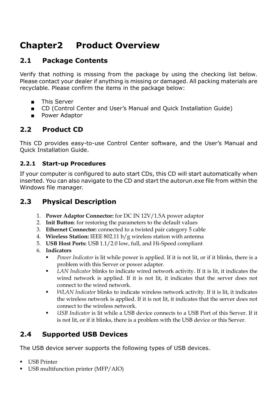 Chapter2 product overview | Longshine LCS-US204 User Manual | Page 5 / 43