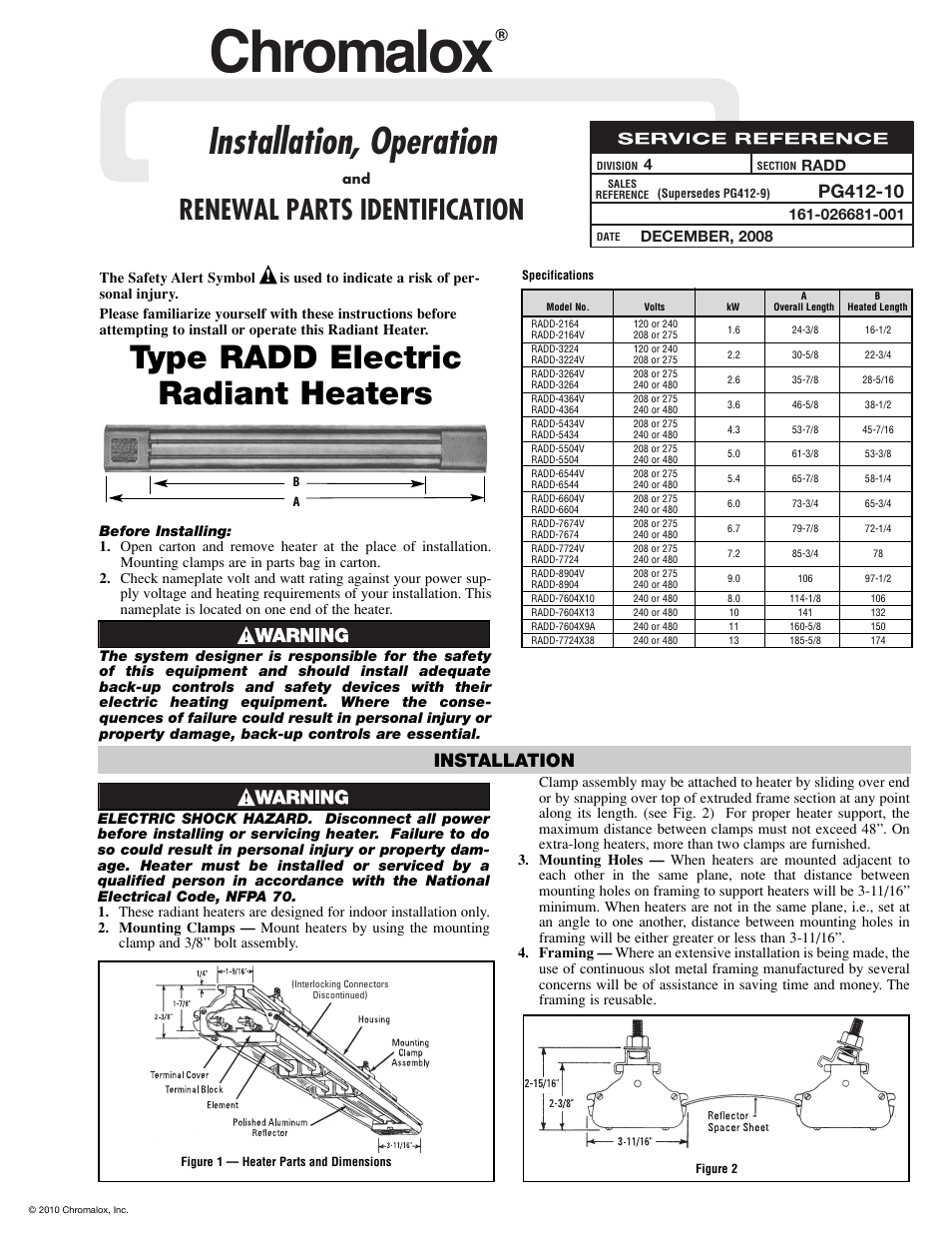 Chromalox PG412-10 User Manual | 6 pages