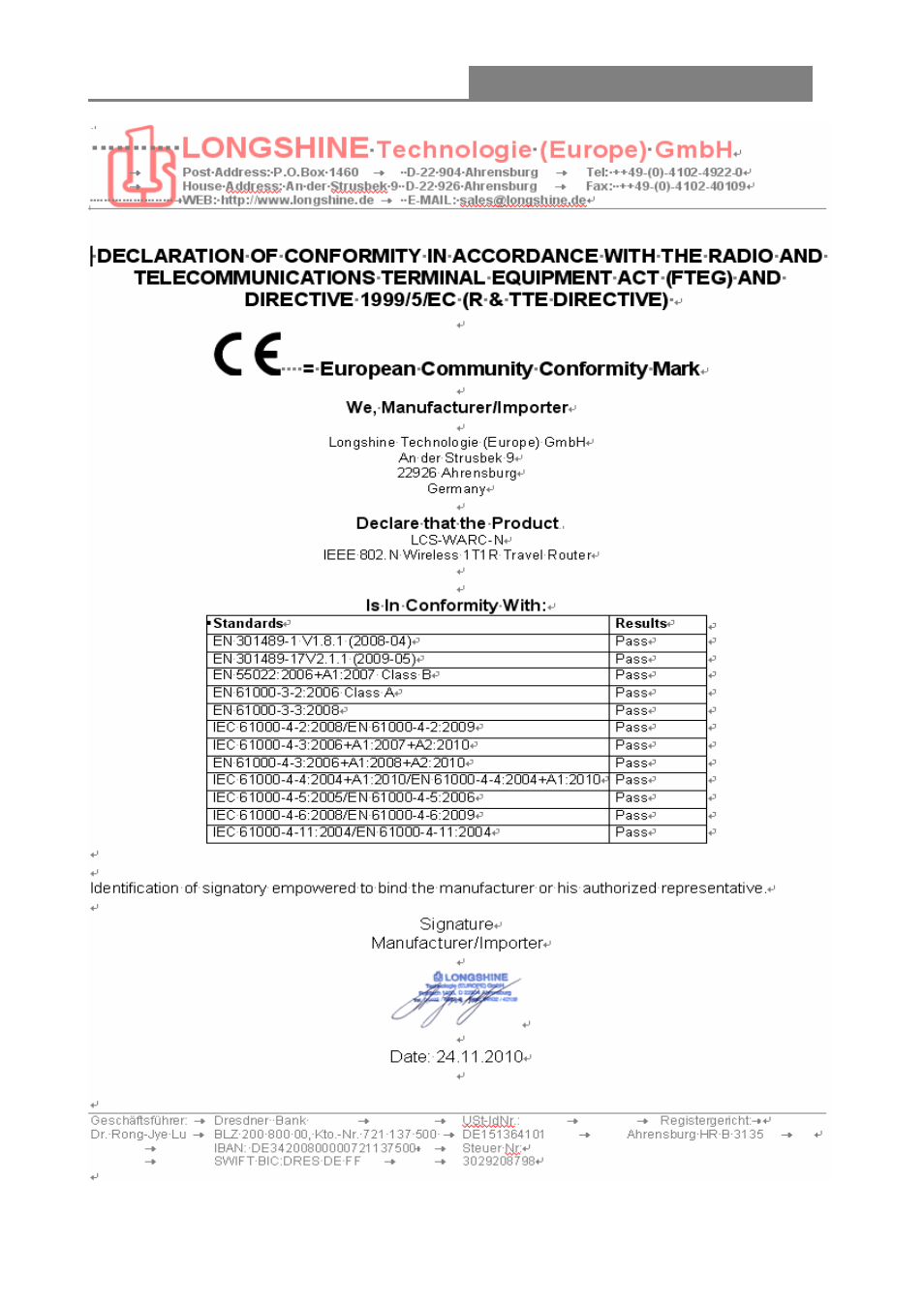 Router wireless 11n 1t1r | Longshine LCS-WARC-N User Manual | Page 265 / 265