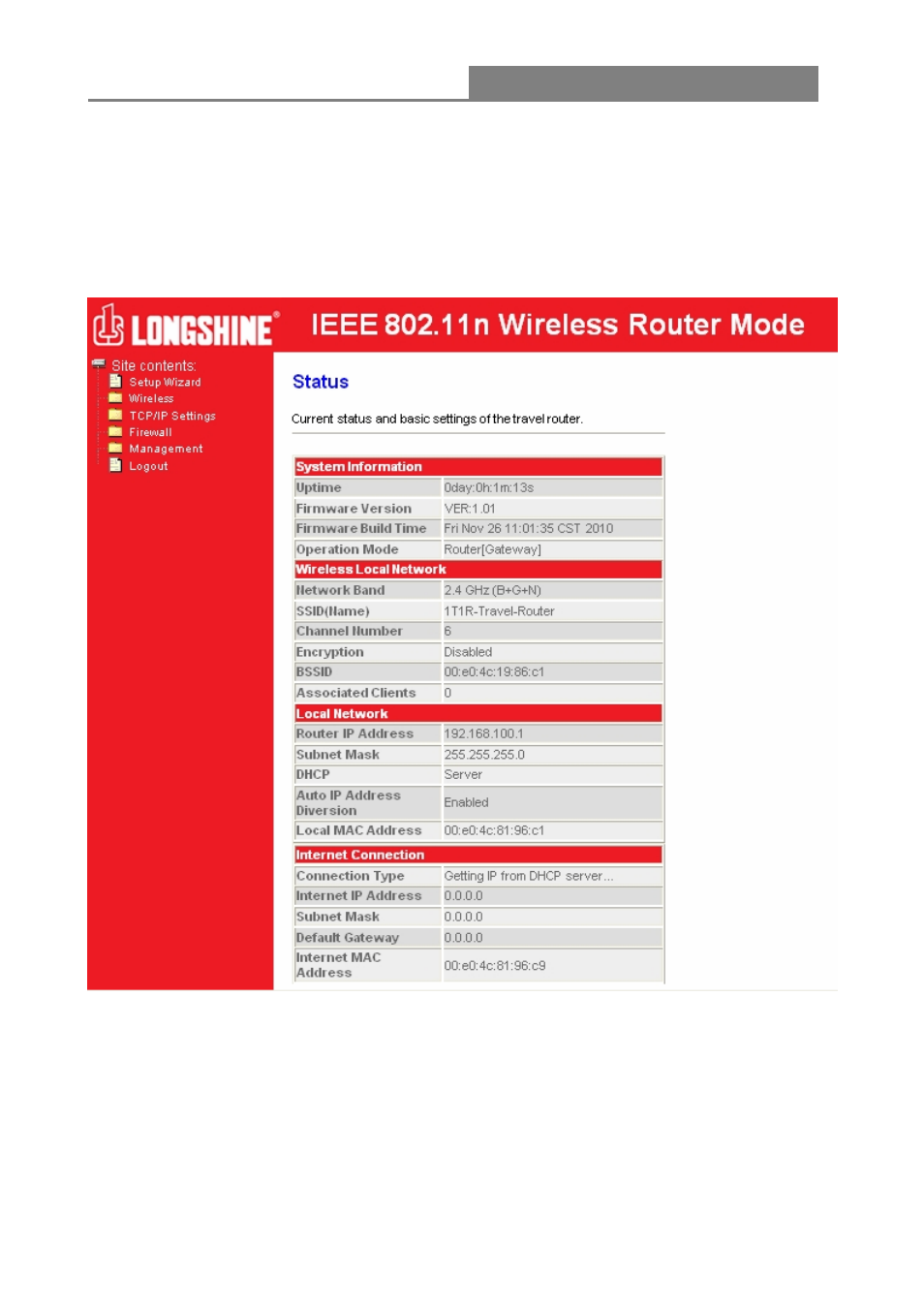 Wireless 11n 1t1r router | Longshine LCS-WARC-N User Manual | Page 67 / 265