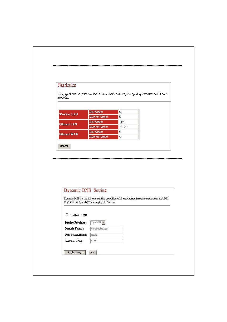 Statistics, Ddns | Longshine LCS-WR5-2214-A User Manual | Page 44 / 48
