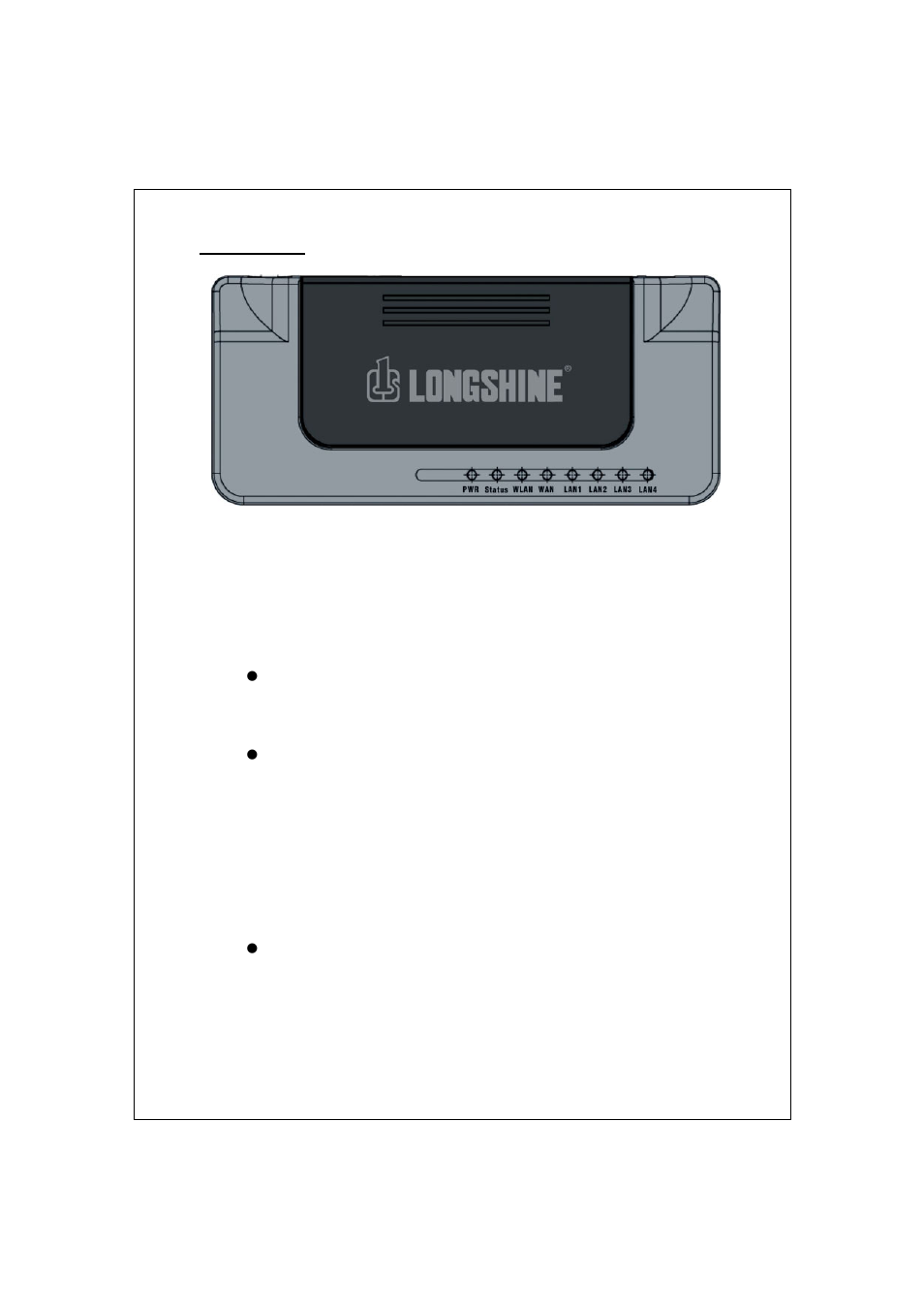 The front panel, Led definition | Longshine LCS-WR5-2214-A User Manual | Page 9 / 48