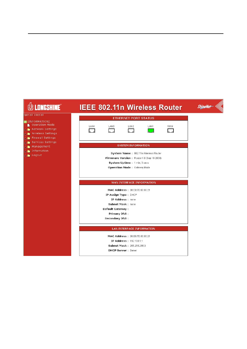 The graphic user interface | Longshine LCS-WR5-3214N User Manual | Page 16 / 58