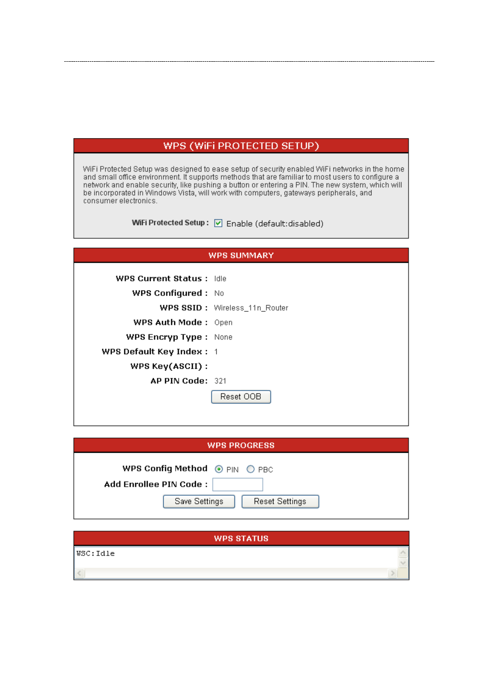 Wps settings | Longshine LCS-WR5-3214N User Manual | Page 39 / 58