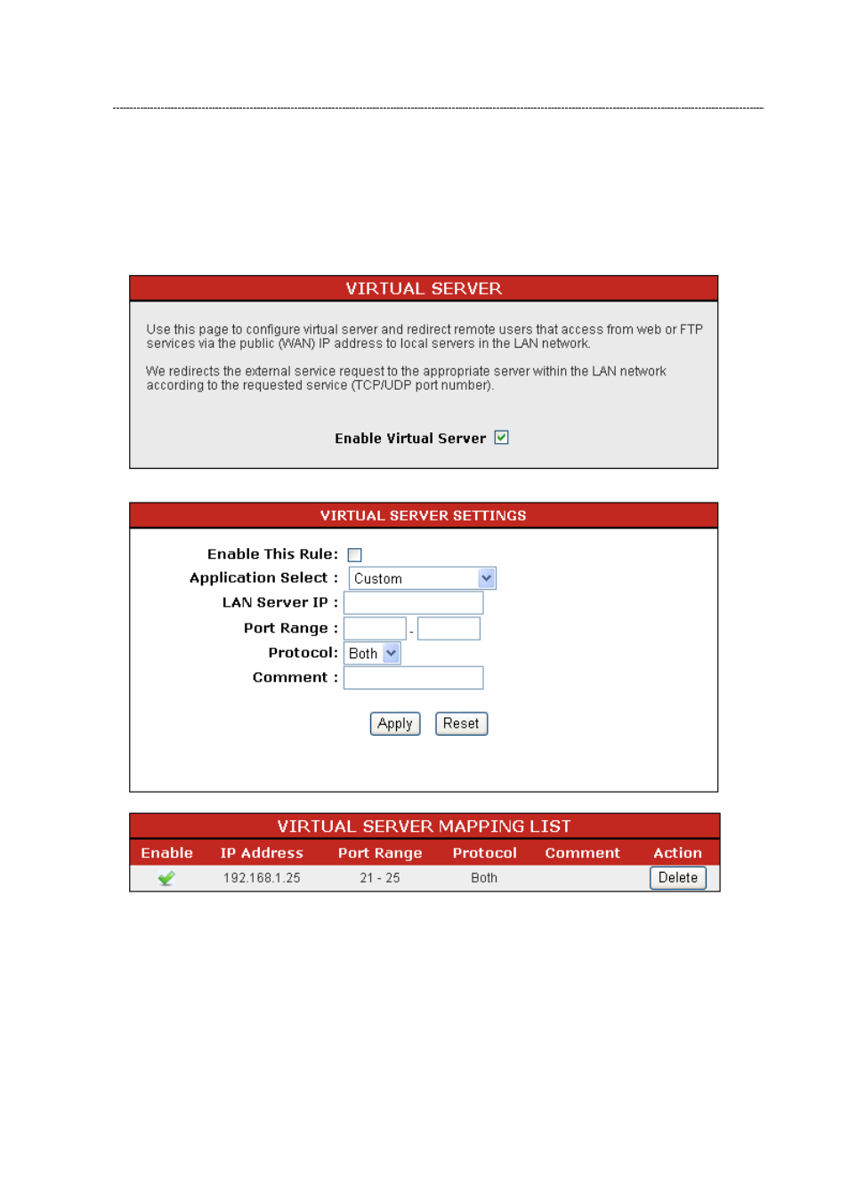 Virtual server | Longshine LCS-WR5-3214N User Manual | Page 47 / 58