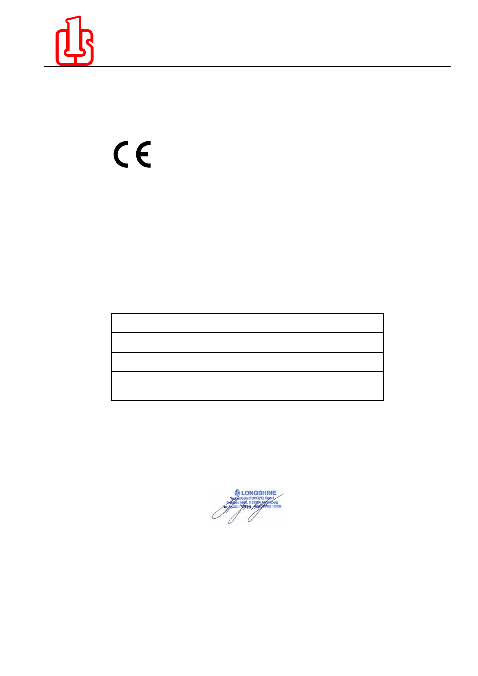 Longshine, Technologie (europe) gmbh, European community conformity mark | Longshine LCS-WRN-3211 User Manual | Page 58 / 58