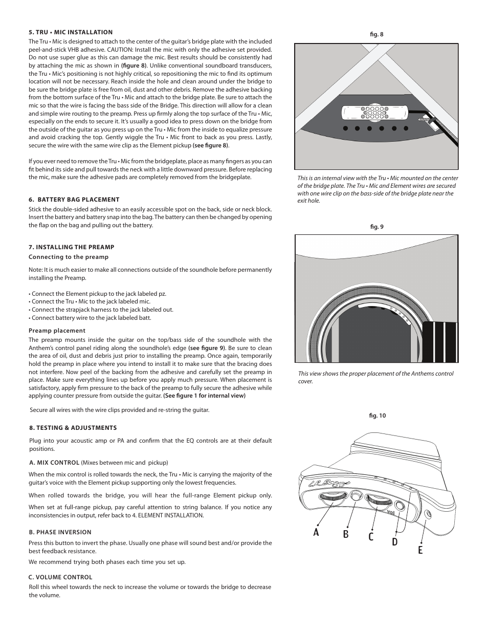 Ab c d e | LR Baggs Anthem: Installation Manual User Manual | Page 4 / 5