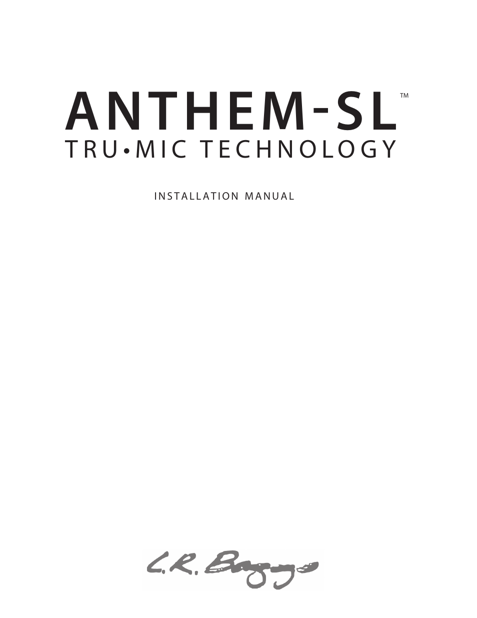 LR Baggs Anthem SL: Installation Manual User Manual | 4 pages