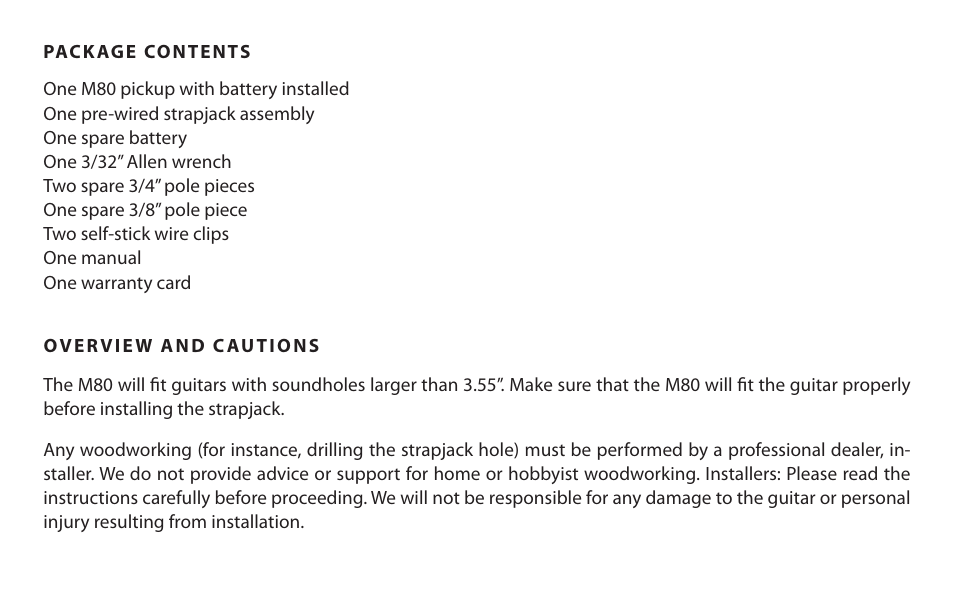 LR Baggs M80 User Manual | Page 2 / 6