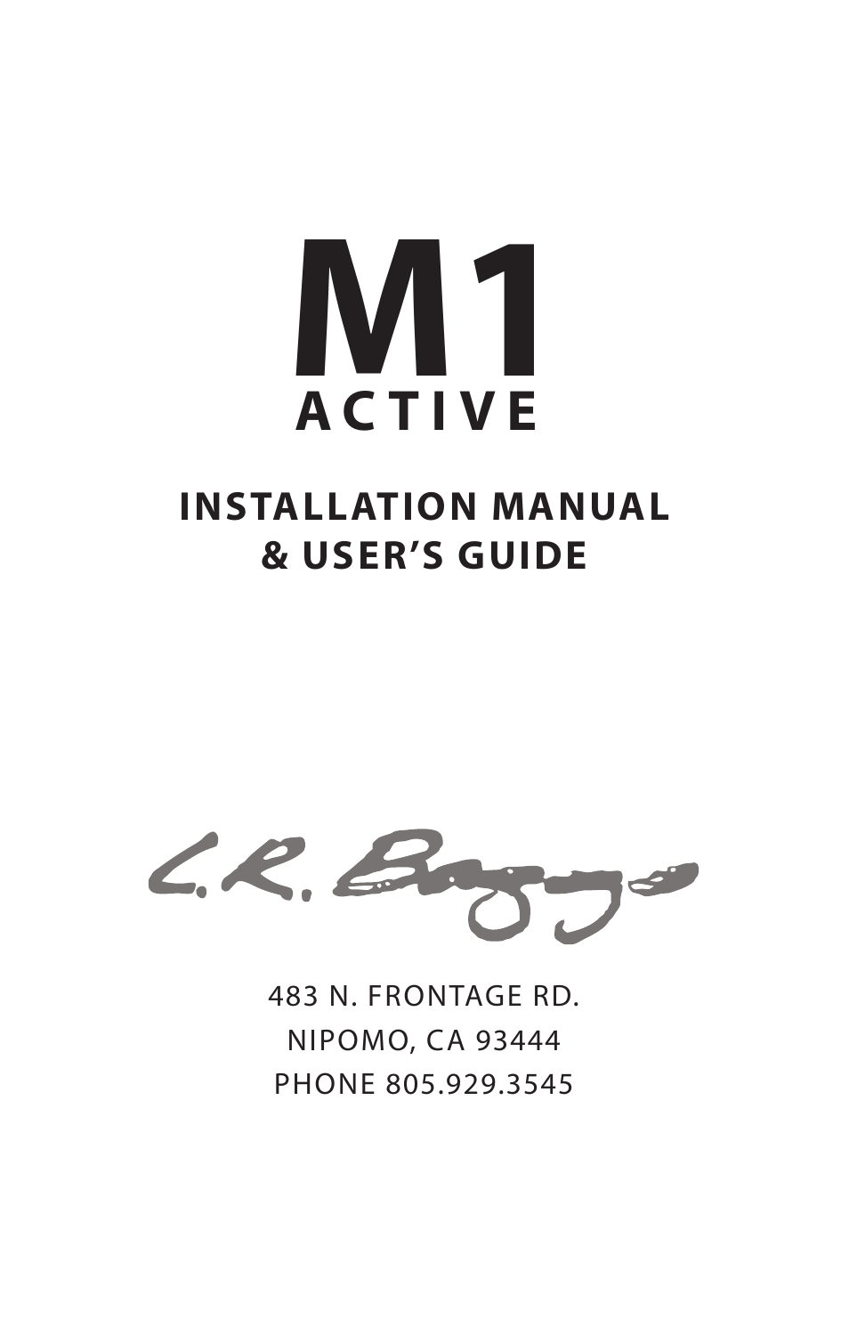 LR Baggs M1A User Manual | 6 pages