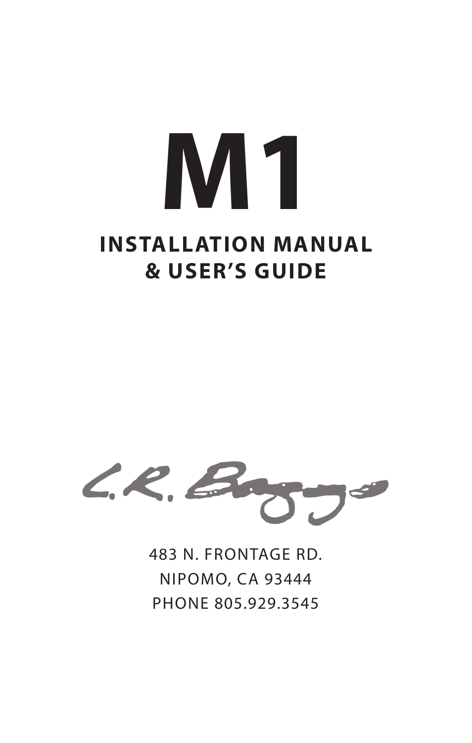 LR Baggs M1 User Manual | 6 pages