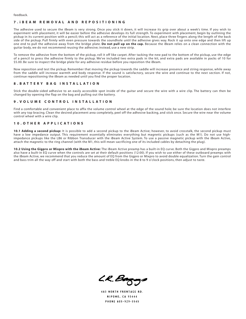 LR Baggs iBeam Active System User Manual | Page 5 / 5