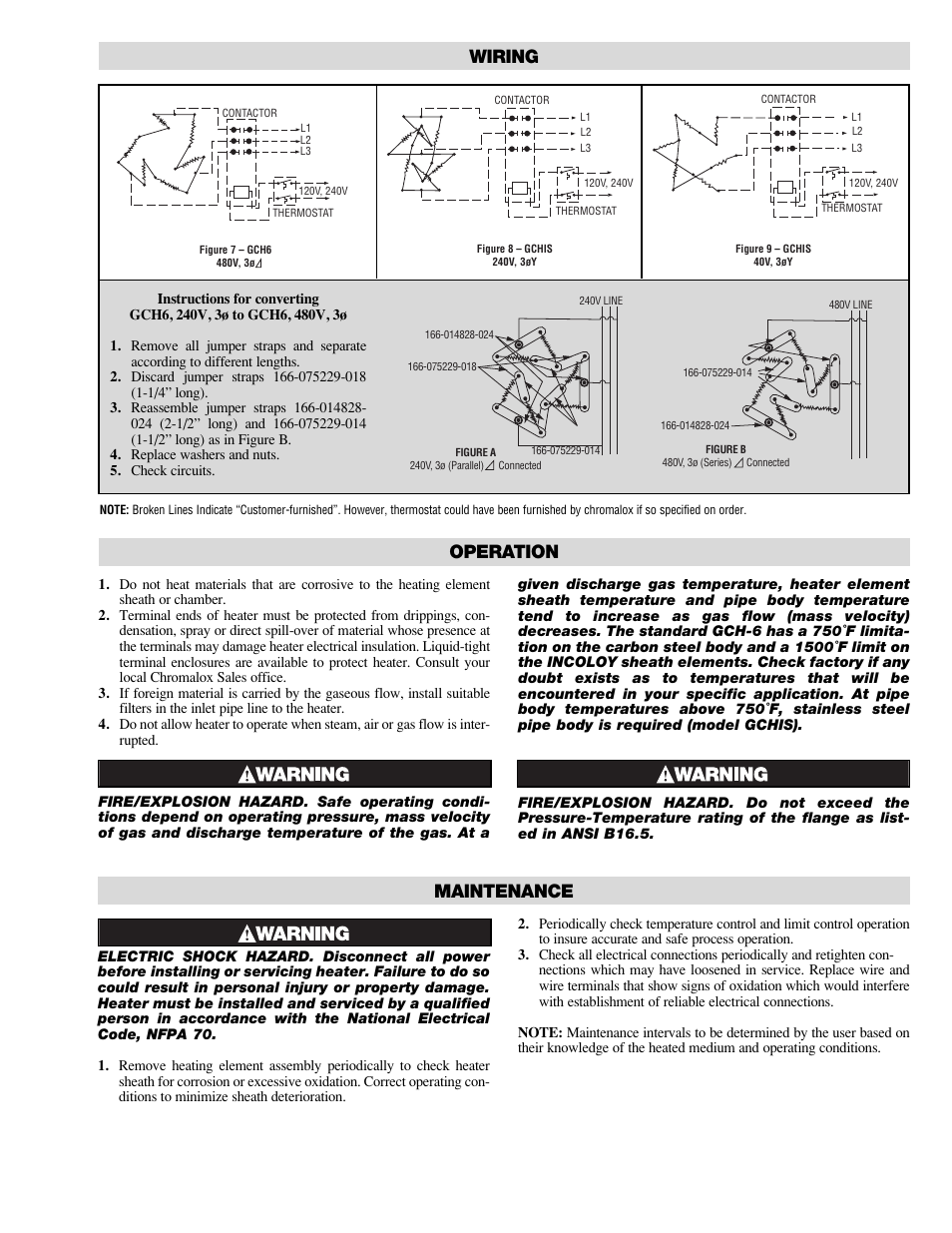 Operation, Wiring, Maintenance | Chromalox PE419-5 User Manual | Page 3 / 4