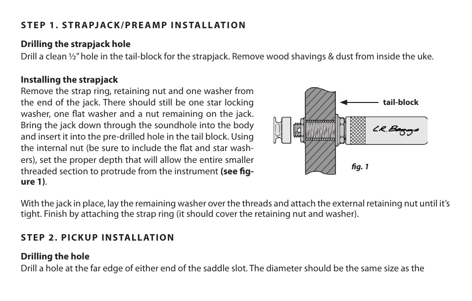 LR Baggs Five.O. Ukulele Pickup User Manual | Page 2 / 6