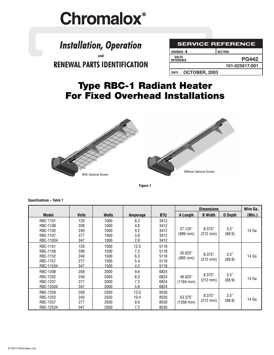 Chromalox PG442 User Manual | 4 pages