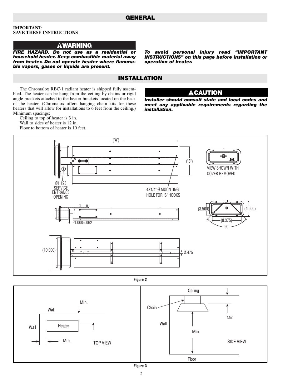 General, Installation | Chromalox PG442 User Manual | Page 2 / 4
