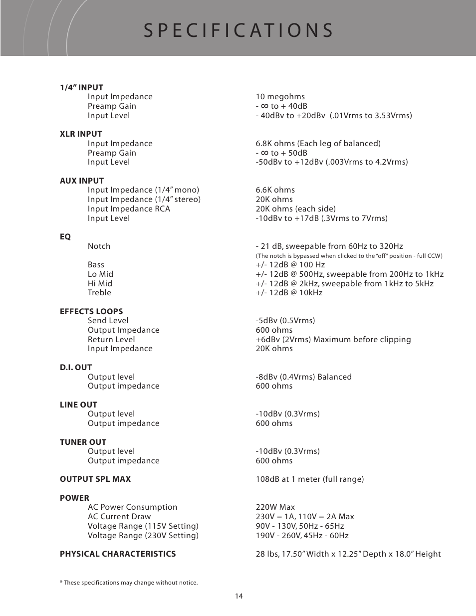 LR Baggs Acoustic Reference Amplifier User Manual | Page 17 / 20