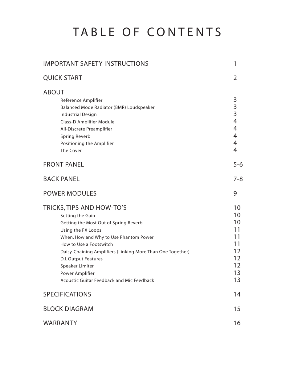 LR Baggs Acoustic Reference Amplifier User Manual | Page 3 / 20