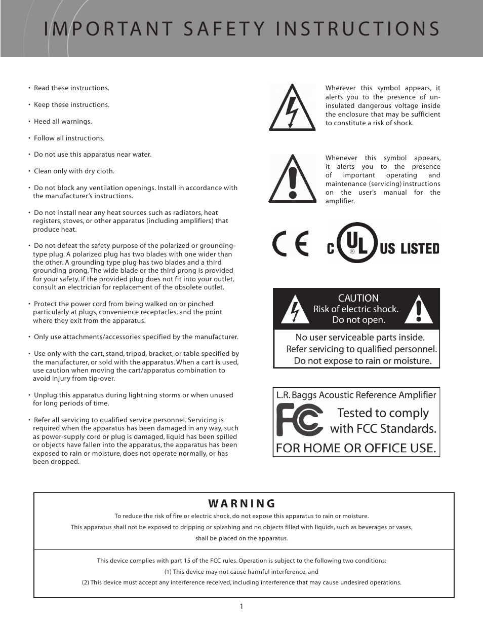 LR Baggs Acoustic Reference Amplifier User Manual | Page 4 / 20