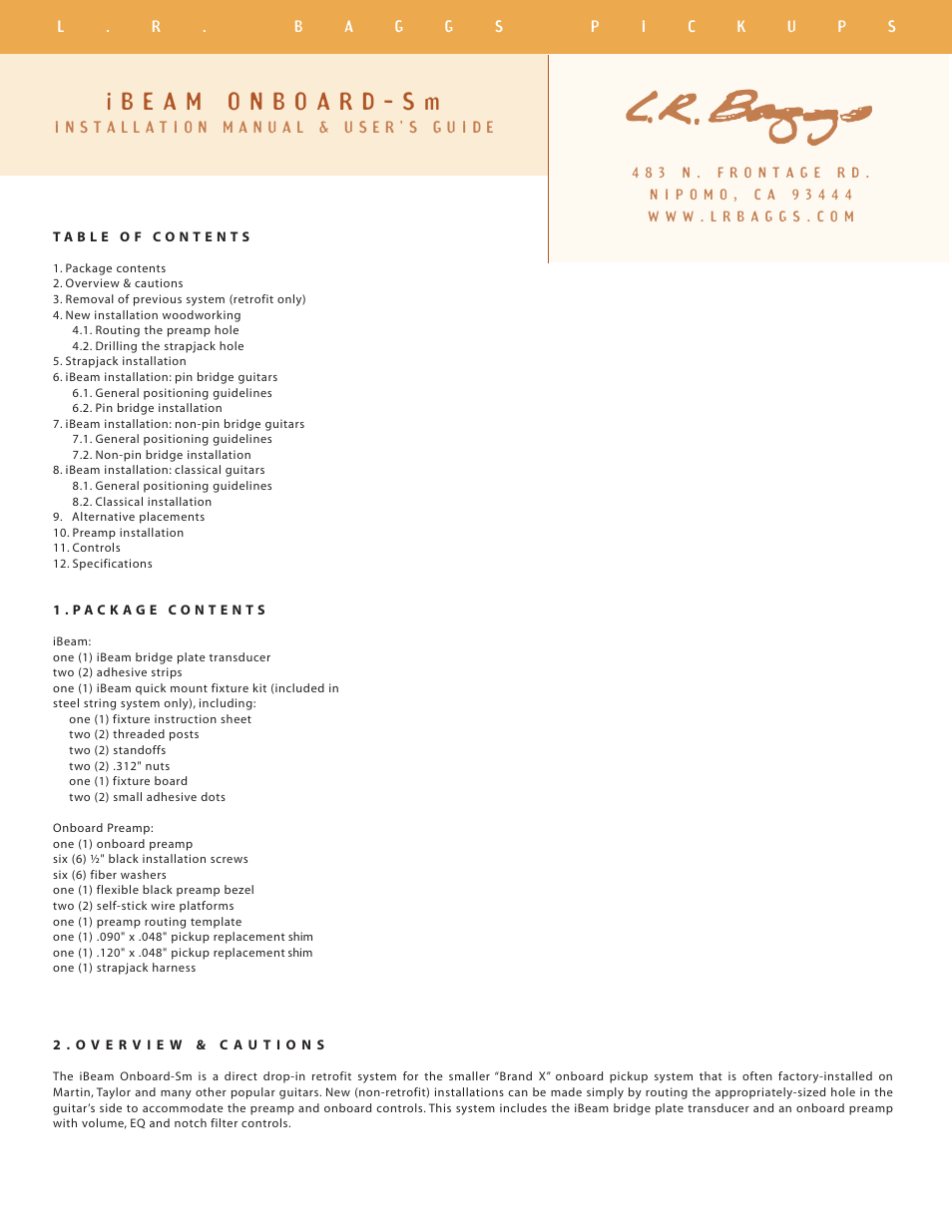 LR Baggs iBeam Onboard-Sm User Manual | 7 pages