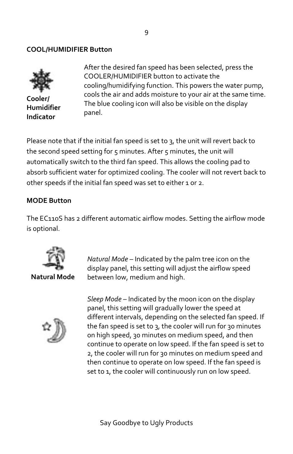 Luma Comfort EC110S Manual User Manual | Page 9 / 16