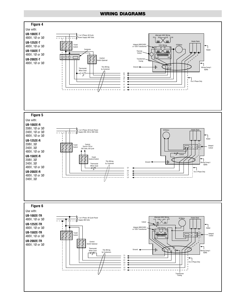 Wiring diagrams, Figure 4, Figure 5 | Figure 6 | Chromalox UB-1502E User Manual | Page 3 / 6