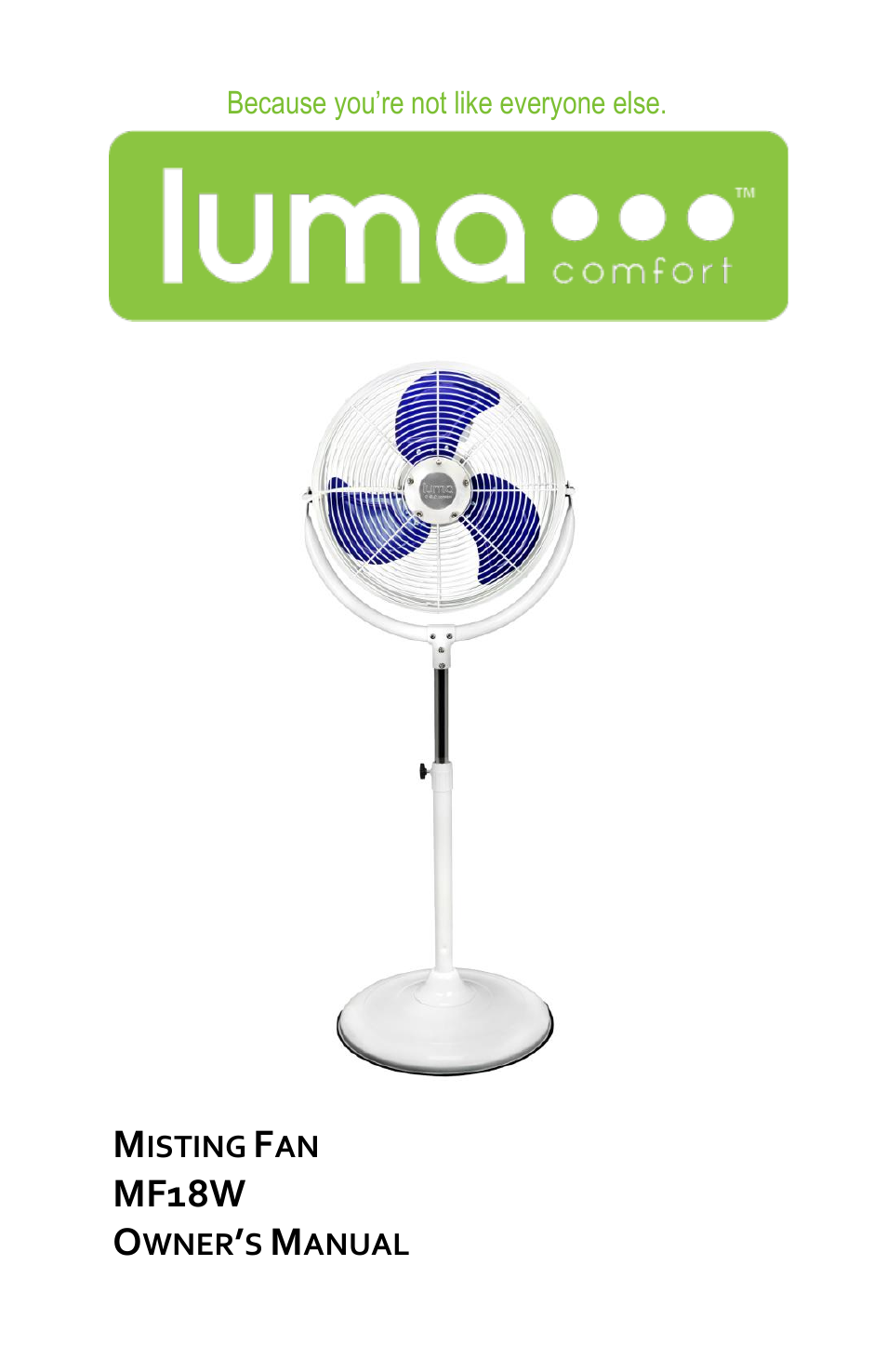 Luma Comfort MF18W User Manual | 12 pages