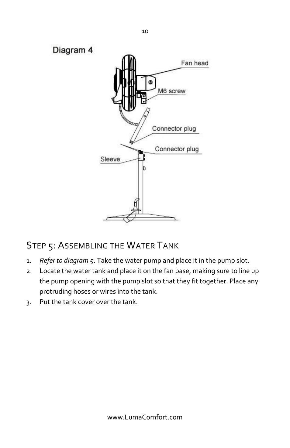 Step 5: assembling the water tank | Luma Comfort MF24B Manual User Manual | Page 10 / 15