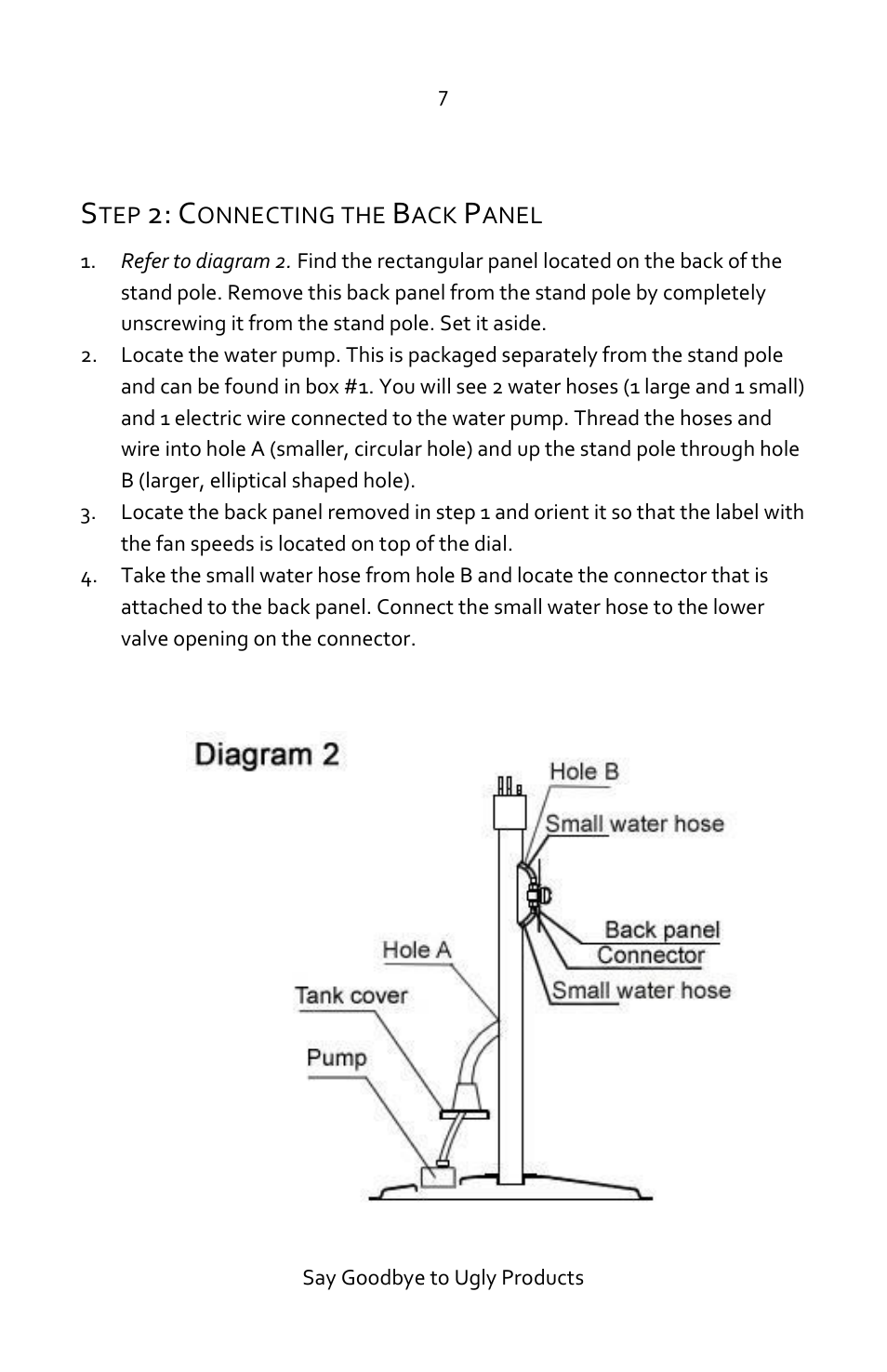 Step 2: connecting the back panel | Luma Comfort MF24B Manual User Manual | Page 7 / 15