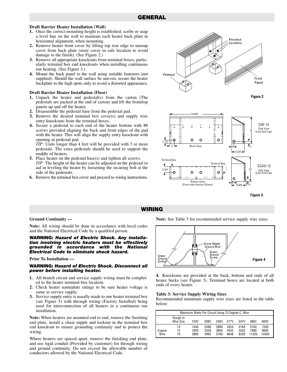 General wiring | Chromalox CCAS-12 User Manual | Page 3 / 4