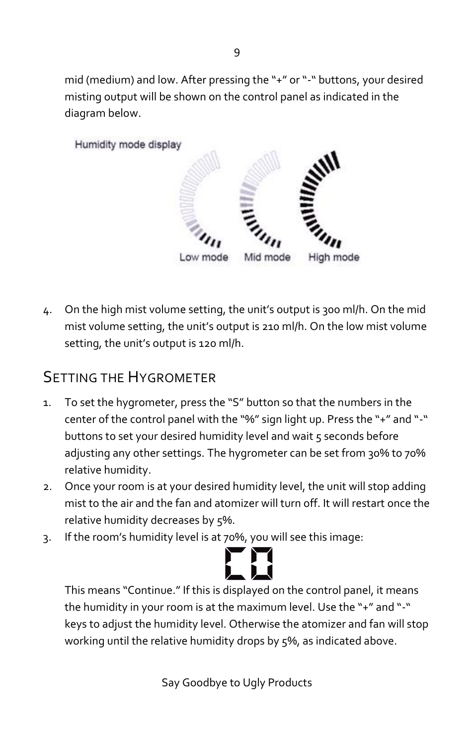 Setting the hygrometer | Luma Comfort HCW10B User Manual | Page 9 / 14
