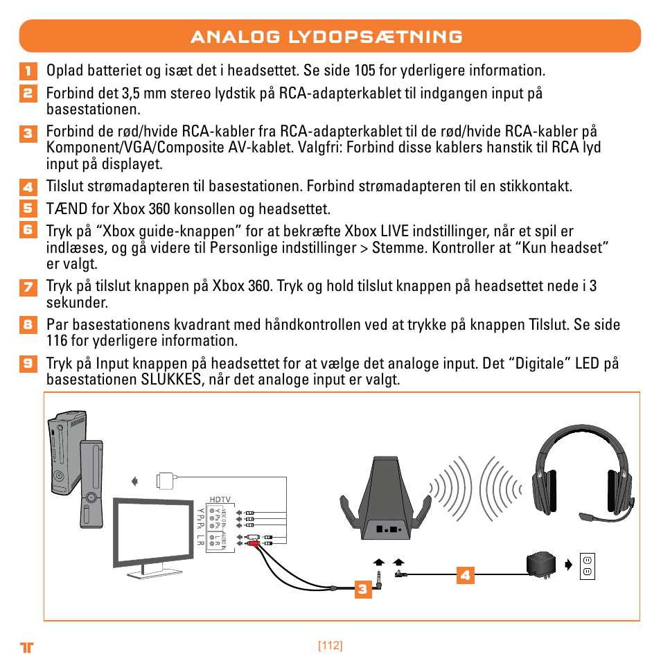 Analog lydopsætning | Mad Catz TRITTON Warhead 7.1 Wireless Surround Headset  User Manual | Page 112 / 132