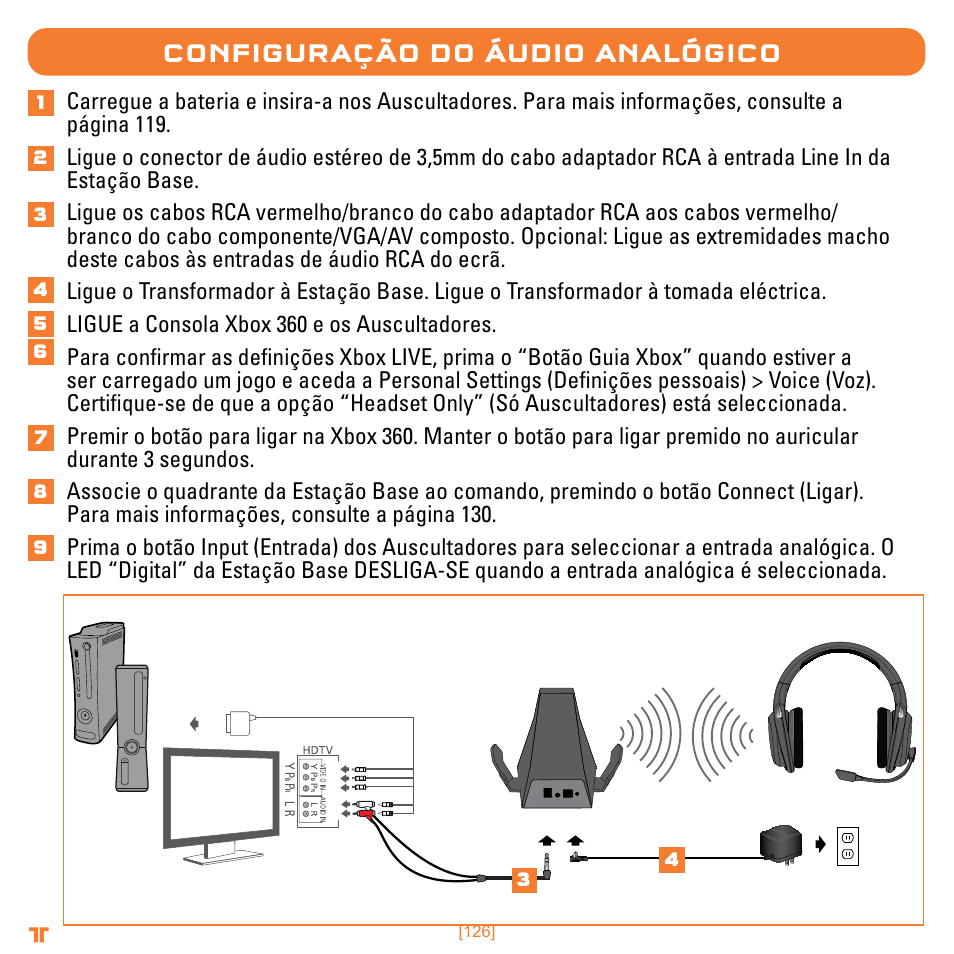 Configuração do áudio analógico | Mad Catz TRITTON Warhead 7.1 Wireless Surround Headset  User Manual | Page 126 / 132