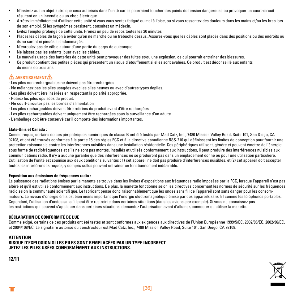 Mad Catz TRITTON Warhead 7.1 Wireless Surround Headset  User Manual | Page 36 / 132