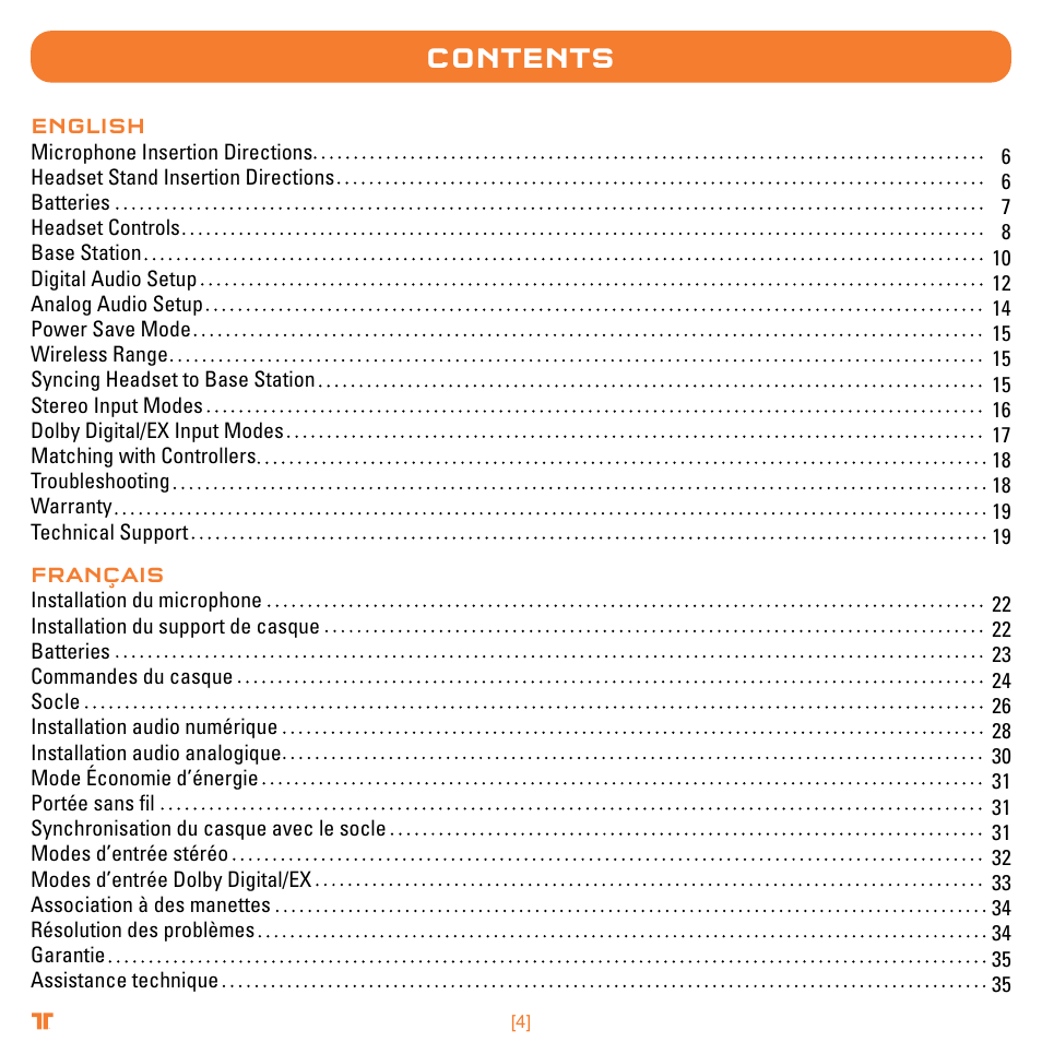 Mad Catz TRITTON Warhead 7.1 Wireless Surround Headset  User Manual | Page 4 / 132