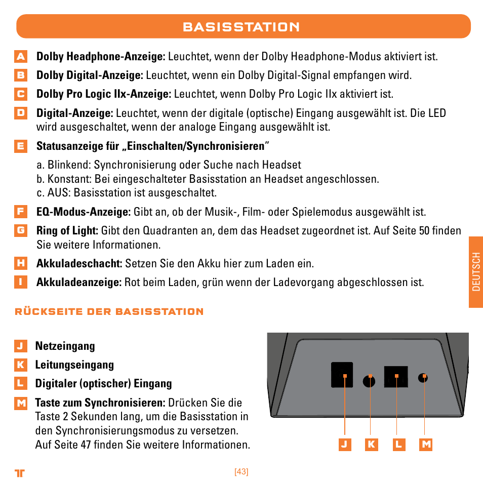 Basisstation | Mad Catz TRITTON Warhead 7.1 Wireless Surround Headset  User Manual | Page 43 / 132